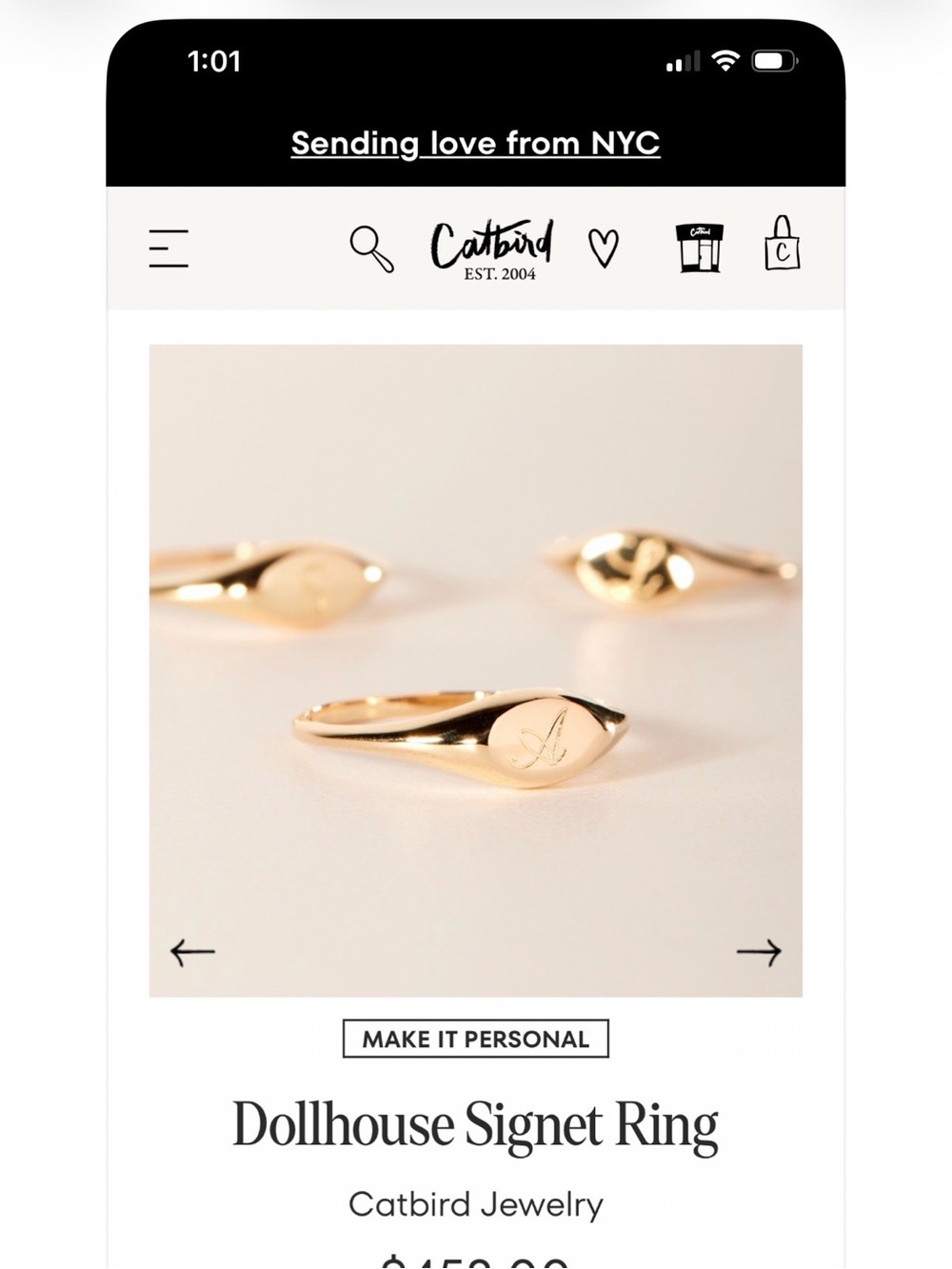 Catbird - Dollhouse Signet Ring